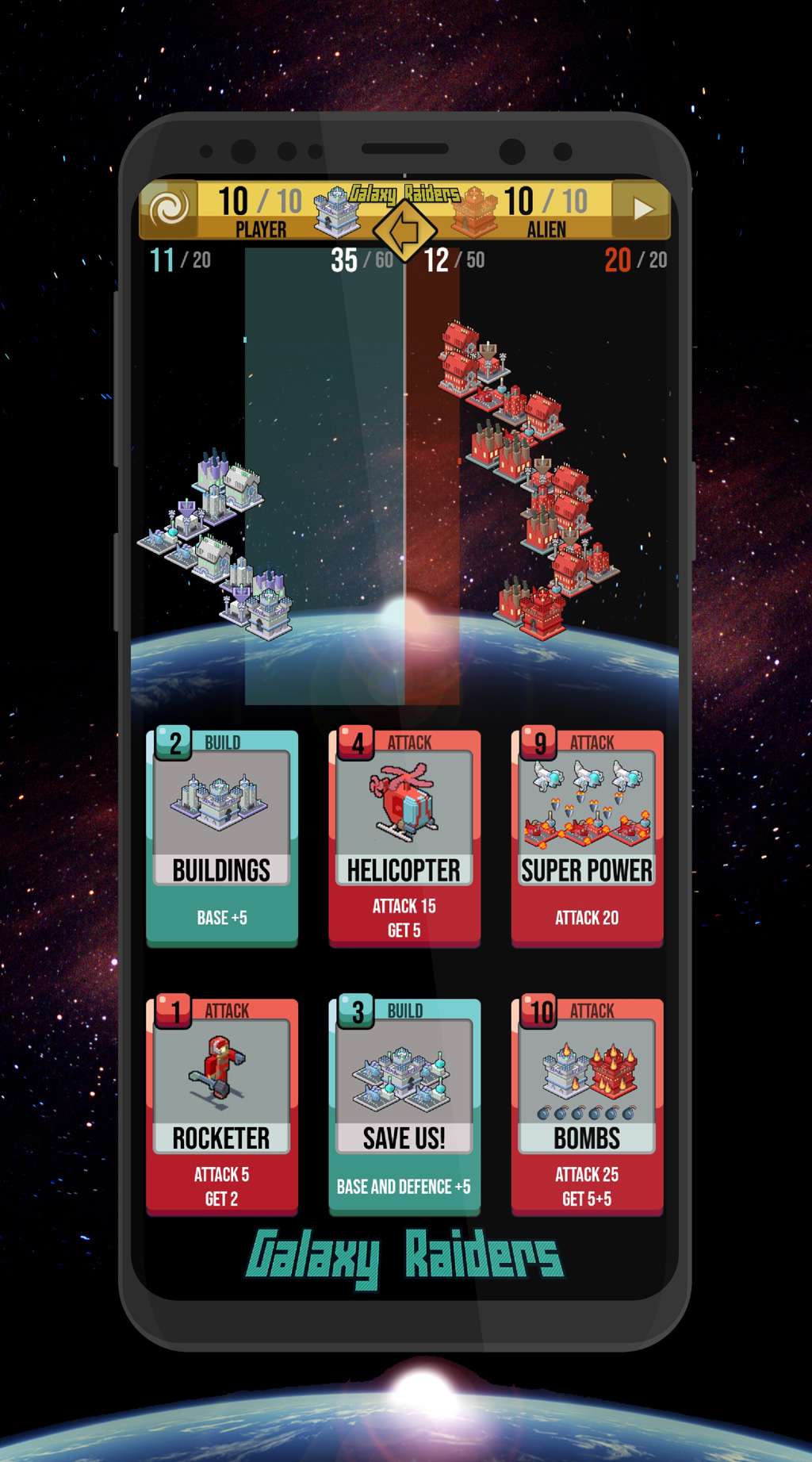 Galaxy Raiders Battle Cards